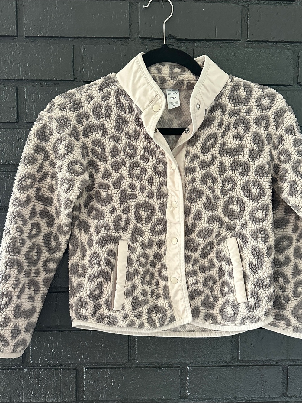 Carter's Taupe and Cream Leopard Sherpa Jacket